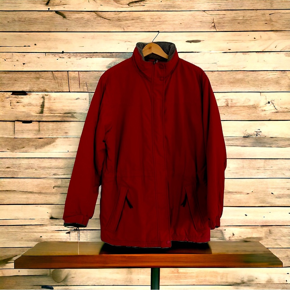 Vintage LL Bean Women's quilted coat LARGE Mulberry color